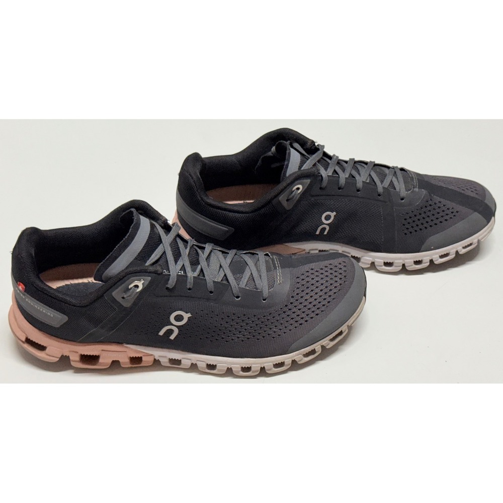 On Cloudflow Running Shoes Womens 8.5 Black Rose Pink 35.99234 Sneaker